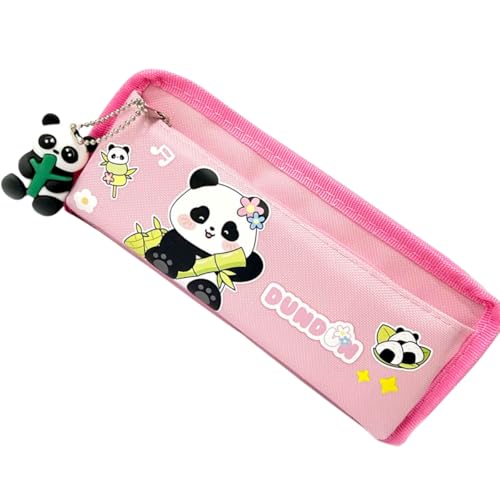 Estojo Rosa Panda Ziper com Pingente Com 2 compartimentos 36 Lapis Para Meninas Volta As Aulas (PINK)