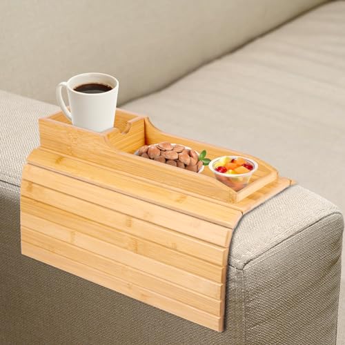 Support de télécommande pour boissons et collations pliable en bois naturel