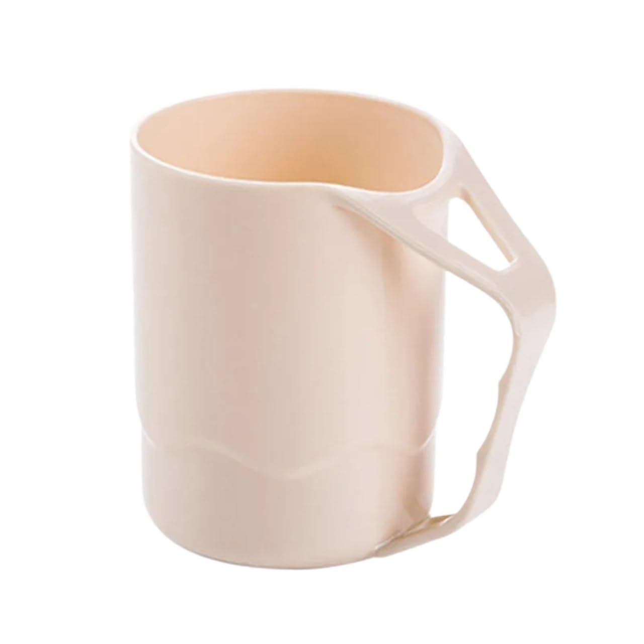 3pcs Creative Toothbrush Cup Plastic Tilted Gargle Cups With Holder Modern Mate Mugs Bathroom Tumblers For Toothpaste(Beige)