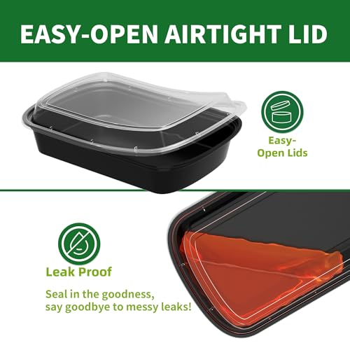 image for APSIC Meal Prep Containers, 50 Pack 32oz (100-Piece) Disposable Take O