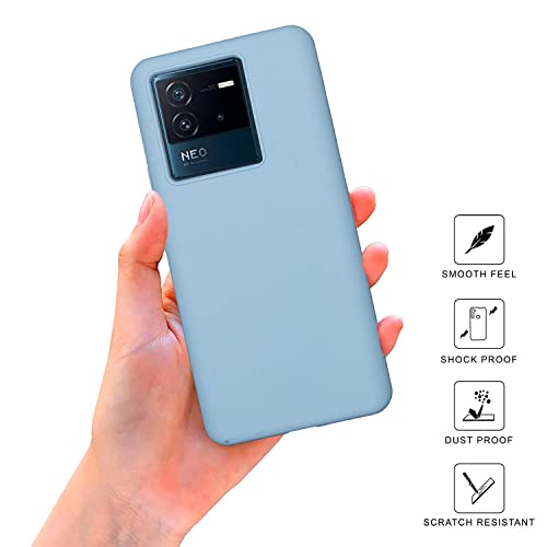 Image of SPRIG Compatible with IQOO Neo 6 5G Liquid Silicone Premium Back Cover Drop Tested Shock Proof Mobile Case for Men, Women, Boys and Girls with Camera Protection (Light Blue)