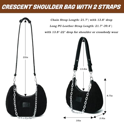 Image of Eslcorri Shoulder Bag for Women, Small Crescent Hobo Bag Everyday Purse Cute Handbags for Women 2025