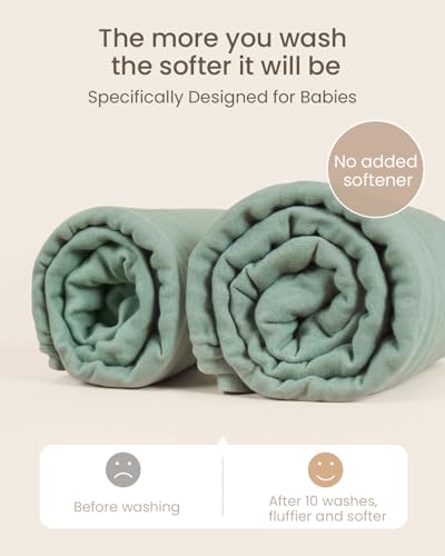 Image of 6 PCS Baby Towels and Washcloths Set, 2 PCS Baby Hooded Towels & 4 PCS Washcloths Set, Ultra Soft & Highly Absorbent Bath Bath Towel for Newborn, Infant & Toddler