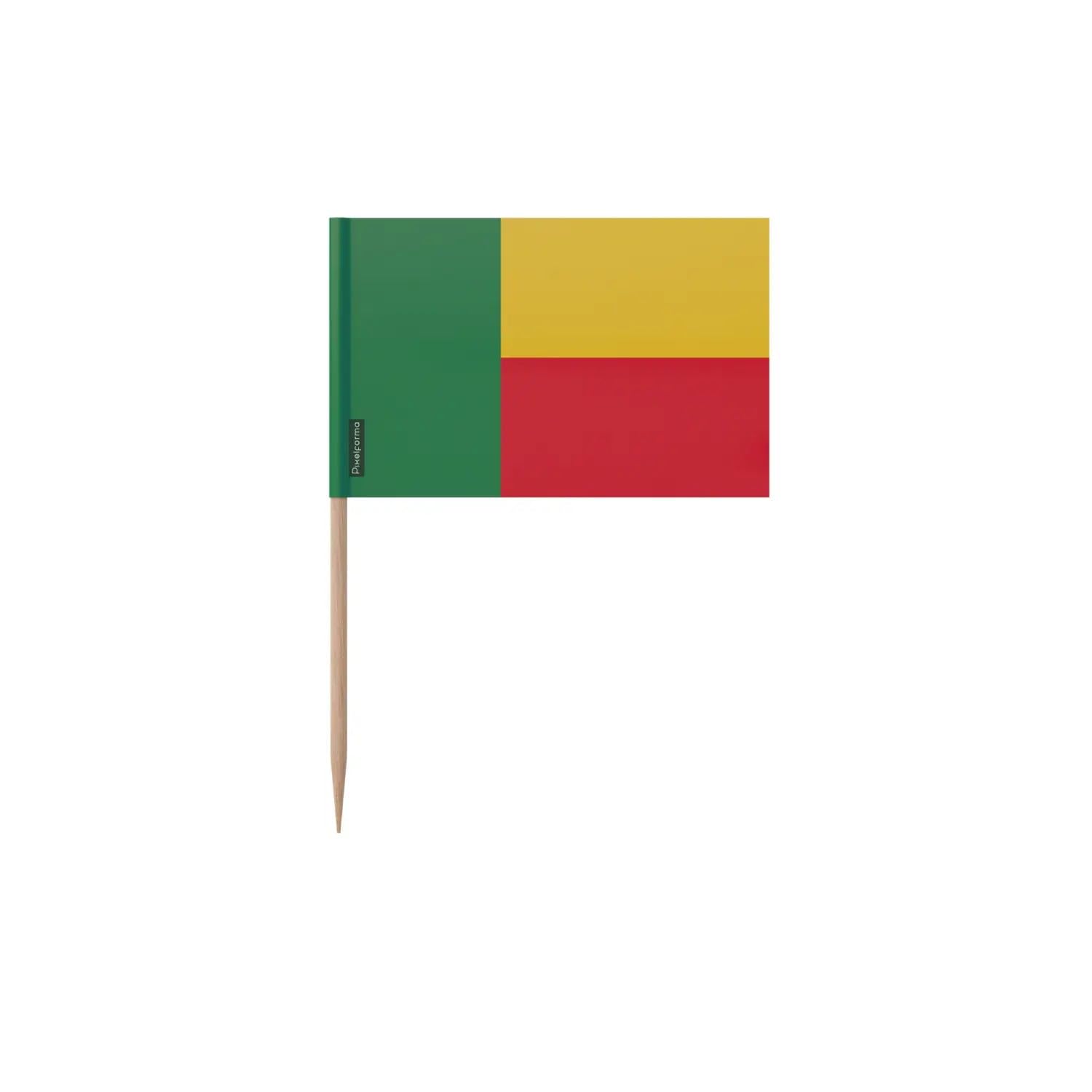 Cure-dents drapeau Bénin 10 cm pique apéritif en bois lot de 100
