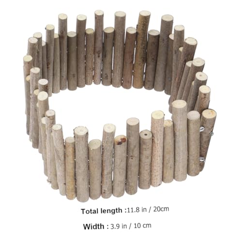 ibasenice Holzzaun Spielzeug für Hamster Chinchilla aus Naturbelassenem Holz 30cm Multifunktionaler Haustier Zaun Käfigzubehör für Kleintiere