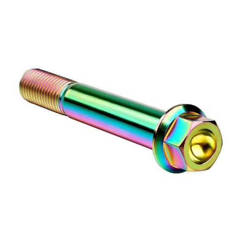 Image of Titanium Bolt M12 30 35 40 45 50 55 60 65 70 75 80 85 90mm Hex Small Flange Head for Motorcycle Car Modification Pack of 4 (M12x80mm Pitch 1.5, Multicolored)