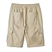 French Toast Boys' Pull-On Twill Cargo Shorts, Khaki, 18
