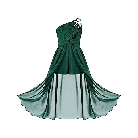 renvena Girls One Shoulder Chiffon Dress Cover