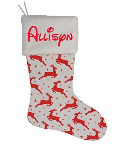 RONKAHSHOW Allisyn Personalized Name Christmas Stockings Custom Christmas Stockings Large Stocking Design Gifts Stocking Christmas Party