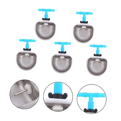Bebedero para conejos de acero inoxidable UPKOCH, pack de 5 piezas duraderas 3