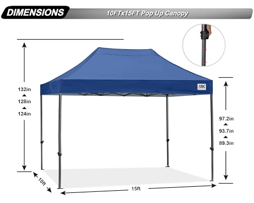 Image of ABCCANOPY Patio Pop Up Canopy Tent 10x15 Commercial-Series (Navy Blue)