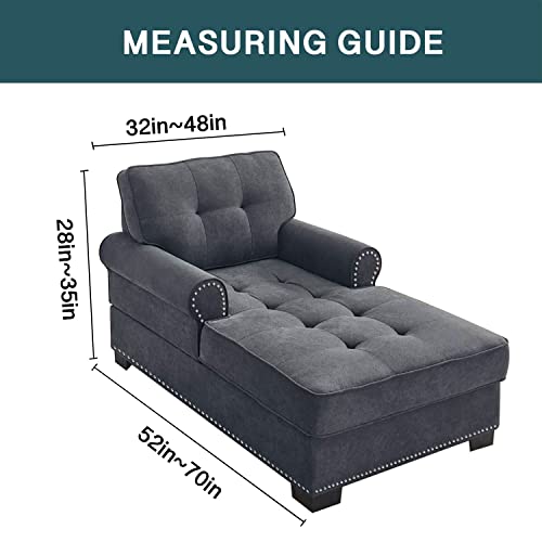 Fantasdecor Chaise Lounge Cover Stretch Chaise Chair Covers For Living Room Chaise Slipcover With Double Arm Chaise Lounge Slipcover For Bedroom Chaise Soft Jacquard Fabric Machine Washable, Taupe #TOP1