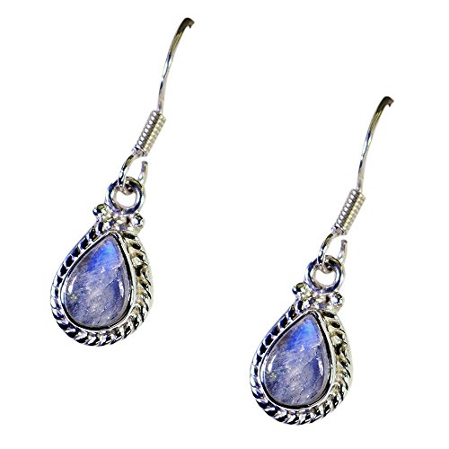 Boucles d'oreilles en argent 925 et pierre de lune véritable