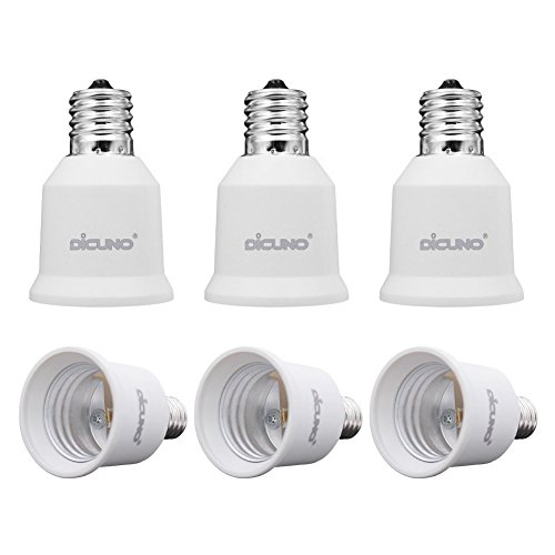DiCUNO E17 to E26 Adapter, Intermediate E17 Socket to Medium (Standard) E26 Socket