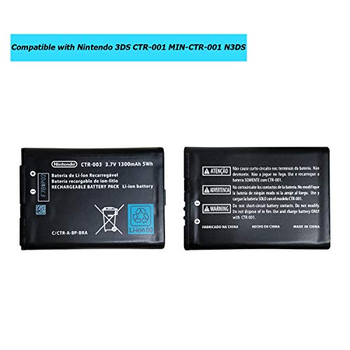 Image of CTR-003 Replacement Battery Compatible with Nintendo 3DS CTR-001 MIN-CTR-001 N3DS with Toolkit