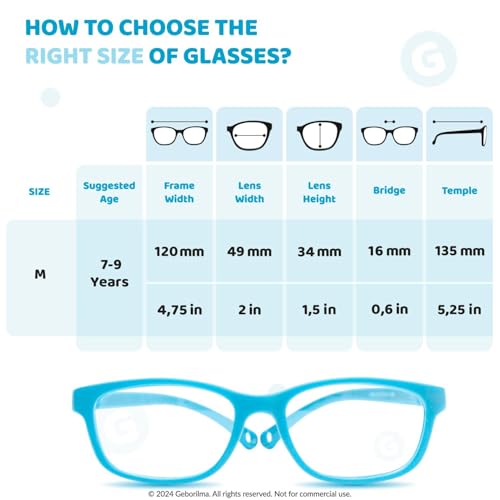 Image of Unbreakable Kids Glasses For 6-9 Years - 49-16-125 Sport Glasses For Kids Compatible with Prescription Lenses