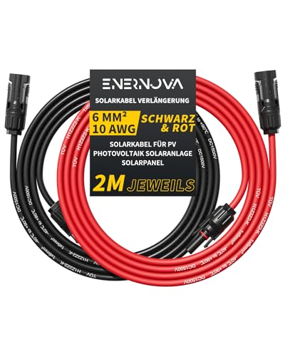 Solarkabel 4mm/6mm Solarkabel Verlängerung 1/2/3/5/8/10/12/15/18/20M Multi-Contact 4 Verlängerungskabel IP67 Wasserdichtem für PV Solaranlage(6mm 2M)