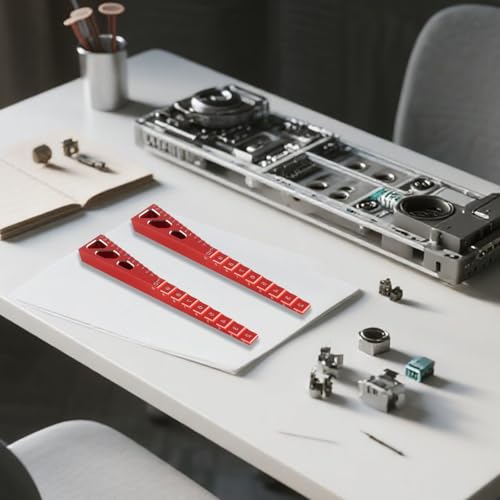 Enwye RC-Modellauto-Höhenmesser, Metall-Höhenmesser, Lineal, Messwerkzeug Für 1/8 1/10 1/12 RC-Auto, Rot