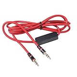 yan RED 3.5mm 1/8' Audio Cable Lead Cord w MIC for Auvio On-Ear Headphone Headset