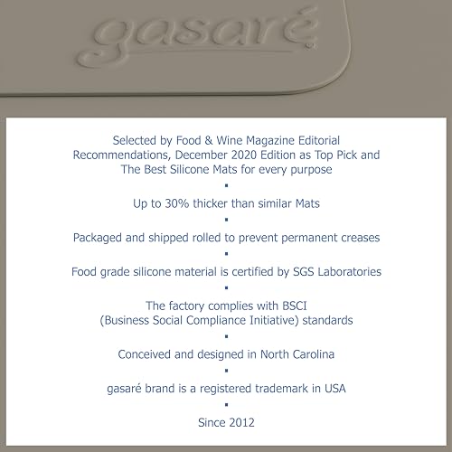 Image of GASARE, Set of 2, Extra Large, Thick, Silicone Mats for Kitchen Counter, Heat Resistant Mats, Countertop Protector, Non-Slip, Easy to Clean, 25 x 17 Inches x 1.4mm, Taupe