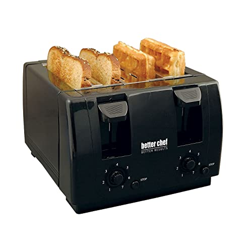 Better Chef Economic 4-Slice Toaster | Dual Controls | Crumb Tray (Black)