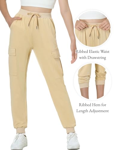 Image of EXARUS Girls Hiking Cargo Pants Joggers Teen Quick Dry Lightweight Slim Fit