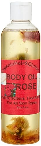 Organic Hair Solution - Aceite corporal nutritivo de rosas, fórmula a base de plantas, hidratante para piel seca y aceite de masaje corporal