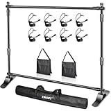 EMART 背景スタンド 背景バナースタンド 300×240cm 伸縮式 幅、高さ調節可能 合金製 高耐久 簡単組立 展示会、トレードショー、 パーティー装飾などに適用 写真撮影、生放送、 グリーンバック、背景紙、クロマキー合成などに大活躍（サンドバッグ*2と専用収納袋*1付き）