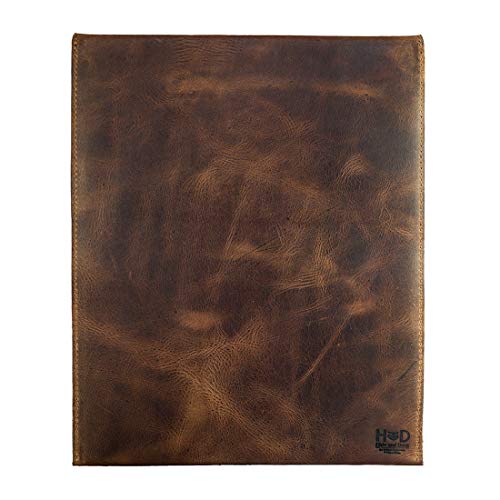 Image of Hide & Drink, Full Grain Leather Mailing Envelope Document Holder, Gummed Folder Case for Men and Women, Vintage Vertical Protector, Office Padfolio, Desk Accessories, Bourbon Brown