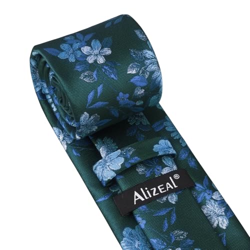 Image of Alizeal Mens 3.15'' Colorful Flower Pattern and handkerchief Necktie Set