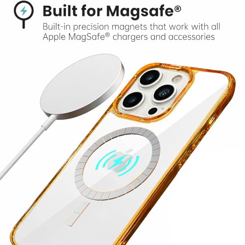 Image of VONZEE Compatible with iPhone 16 Pro Case (6.3 Inch), Translucent Clear MagSafe Compatible Back Cover, PC + TPU Shockproof Protective Case, Anti-Yellow, Scratch Resistant, Desert Titanium