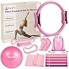 Home Pilates Kit for Women Pilates Equipment Ring and Ball Set Magic Circle Hoop with 5 Resistance Bands Compact Toning Fitness Essentials Starter Set Accessories