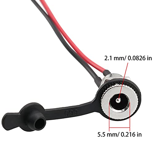 Conector DC 5.5 x 2.1 mm hembra chasis con tapa impermeable para audio y CCTV pack de 5 2