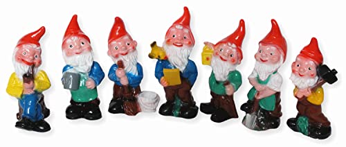 OMÜ Otto Müller Gartenzwerg Sieben Zwerge H 19-20 cm Gartenfiguren stehend als Satz Sortiert Cover