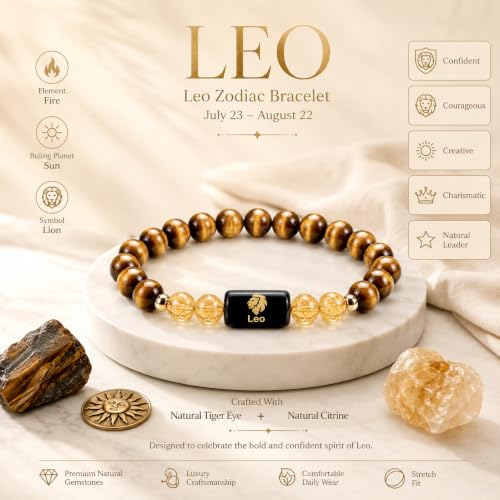 Image of Zodiac Bracelet for Men & Women | 12 Zodiac Signs & Rashi Collection | Natural Crystal Bracelets | Lab Tested Natural Stones | Premium Gift Box & Velvet Pouch