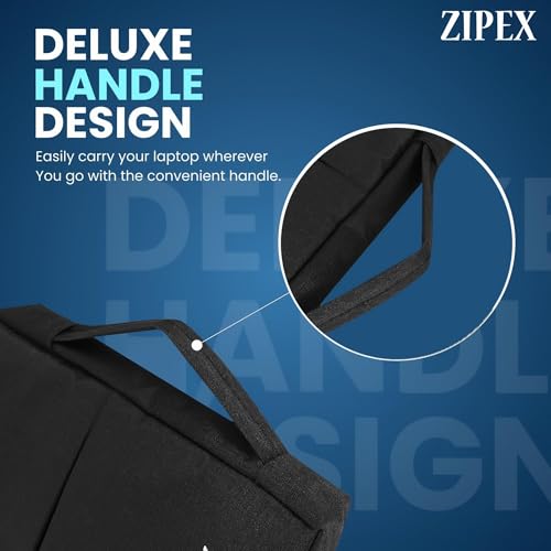 Image of 360 Protective 14 Inch Laptop Sleeve Case for All 13-14 Inch laptops with 2 Front pockets & Carry Handle | Compatible with 13-14 inch HP, DELL, Asus, Mackbook Devices| Water-Resistant | Black