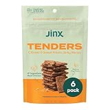 Jinx Tenders Chicken Jerky Dog Treats, All Natural Ingredients, Soft & Chewy, Low-Calorie, Slow-Smoked Chicken & Sweet Potato, No Fillers, 5oz, 6 Pack