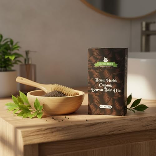 Image of Henna Herb Herbal Hair Colour Dark Brown | Ammonia Free Natural Hair Dye | 100% Grey Coverage | Organic & Chemical Free Hair Colour Brown for Men & Women | Long Lasting Brown Hair Dye