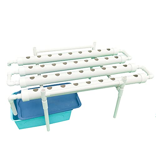 Kit de Culture Hydroponique en PVC, Kit et Système pour Culture Hydroponique, Kit de Culture de Plante Potagère pour Culture sans Sol, Tube Hydroponique pour Jardin Balcon Maison(1 Couche 36 Trous)