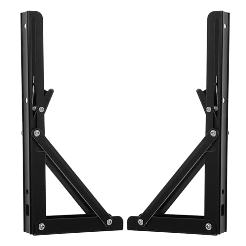 LIGIGWASH 2個 耐荷重折りたたみ棚受け具 ステンレス製三角構造 壁掛け収納用可能角 折り畳み式省スペース棚ブラケット