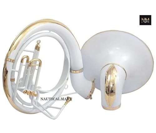 Brass Bb 22" Valve Sousaphone Mouth Piece With Carry Bag Handmade Musical Instrument Gift (White) #TOP2