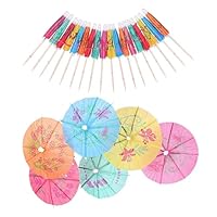 50 Stück Cocktail Schirmchen,Cocktailschirmchen,Schirmchen Cocktail,Cocktail Dekoration,Cocktail Zubehör Deko,Papierschirmchen für Trinkfrüchte Essen Party,Sommerfest,Cocktailbar Deko,Deko Sommerfest