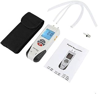 Digital Manometer HT-1890 Dual Port LCD Display Backlight Air Pressure Meter Differential Gauge Gas Pressure Tester with Storage Case 10Psi Max. Pressure