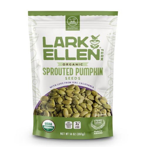 Lark Ellen Farm Organic Sprouted Pumpkin Seeds, Unsalted, 14 oz (1-Pack)