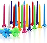 KOFULL Golf Tees Plastic, 2 3/4 Inch Unbreakable Golf Tees Colorful Plastic Golf tees with Claw（100