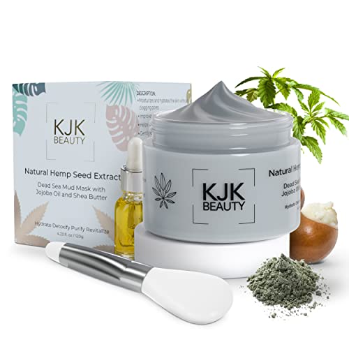 KJK BEAUTY Dead Sea Mud Mask for Face - Natural Deep Cleansing Clay Mask for Blackheads and Pores, Facial Masks for Women Skin Care, Facial Treatments and Masks, Detox Mask, Beauty Mask (4.23 oz)