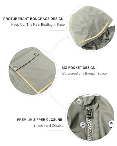 Image of maoo garden Girls Boys Rain Jacket Lightweight Waterproof Raincoat Hooded Lined Long Windbreaker