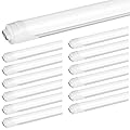 JESLED R17D/HO 8FT LED Bulbs, Rotate Tube Light Bulb 8 Foot, 5000K Daylight 72W, 7200LM, 110W Equivalent F96T12/DW/HO, Frosted Cover, T8/T10/T12 Replacement, Dual-End Powered, Ballast Bypass(12 Pack)