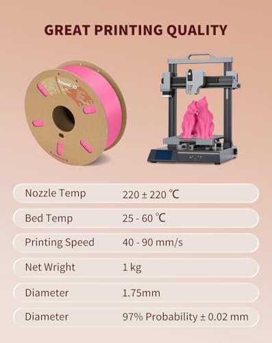 Image of TPU Filament 1.75mm Pink, DURAMIC 3D TPU Flexible Filament 95A, Soft TPU 3D Printing Filament, 1kg Spool, Dimensional Accuracy + /- 0.05mm, Pink 1 Pack