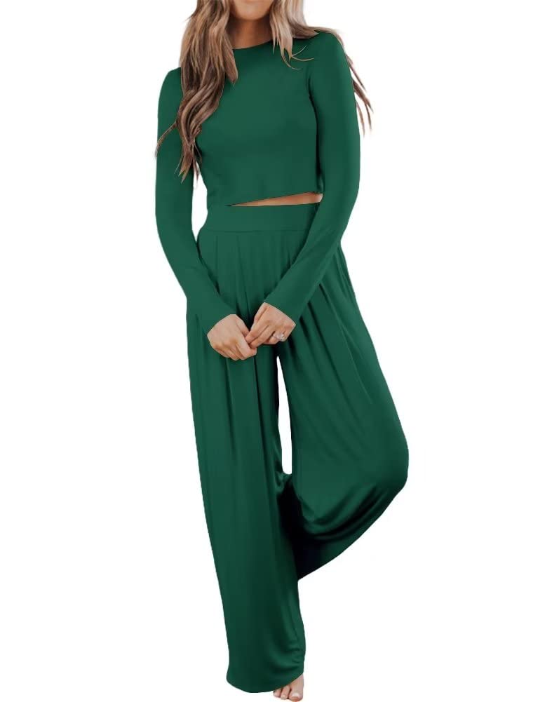 Ezbelle womenss Fall Fashion Lounge Sets Pajama Two Piece Cropped Pullover Jammies Outfits Casual Loungewear